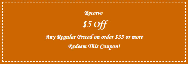 $5 Off Regular Priced on Order Coupon